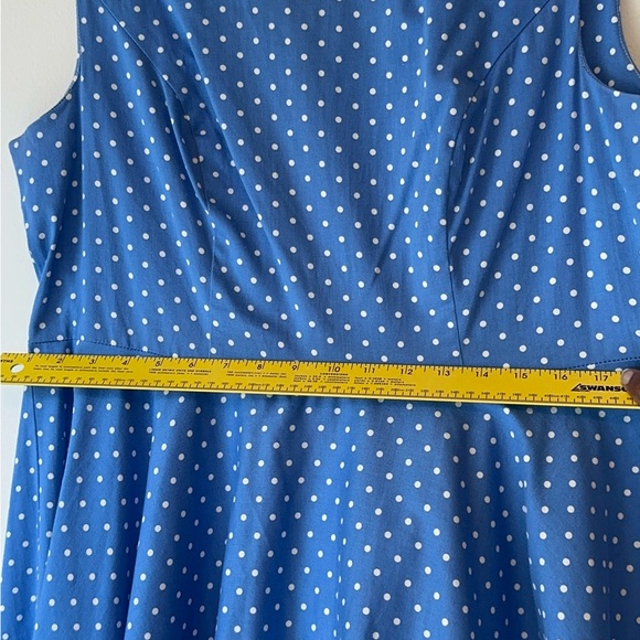 Grace Karin Blue Polka Dot Dress Circle Skirt Wedding Guest Office  Date #0007 - Picture 12 of 15